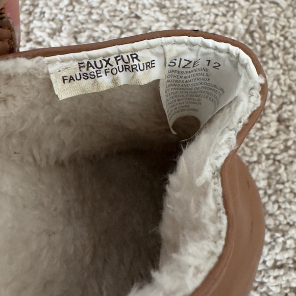 Crazy 8 toddler Girls brown clogs with faux fur lining Size 12 - Picture 6 of 9